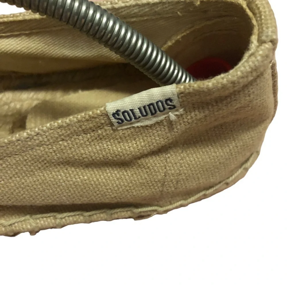 Soludos Tan Jute Canvas‎ Smoking Espadrille Palm Tree Slippers. Size 8.